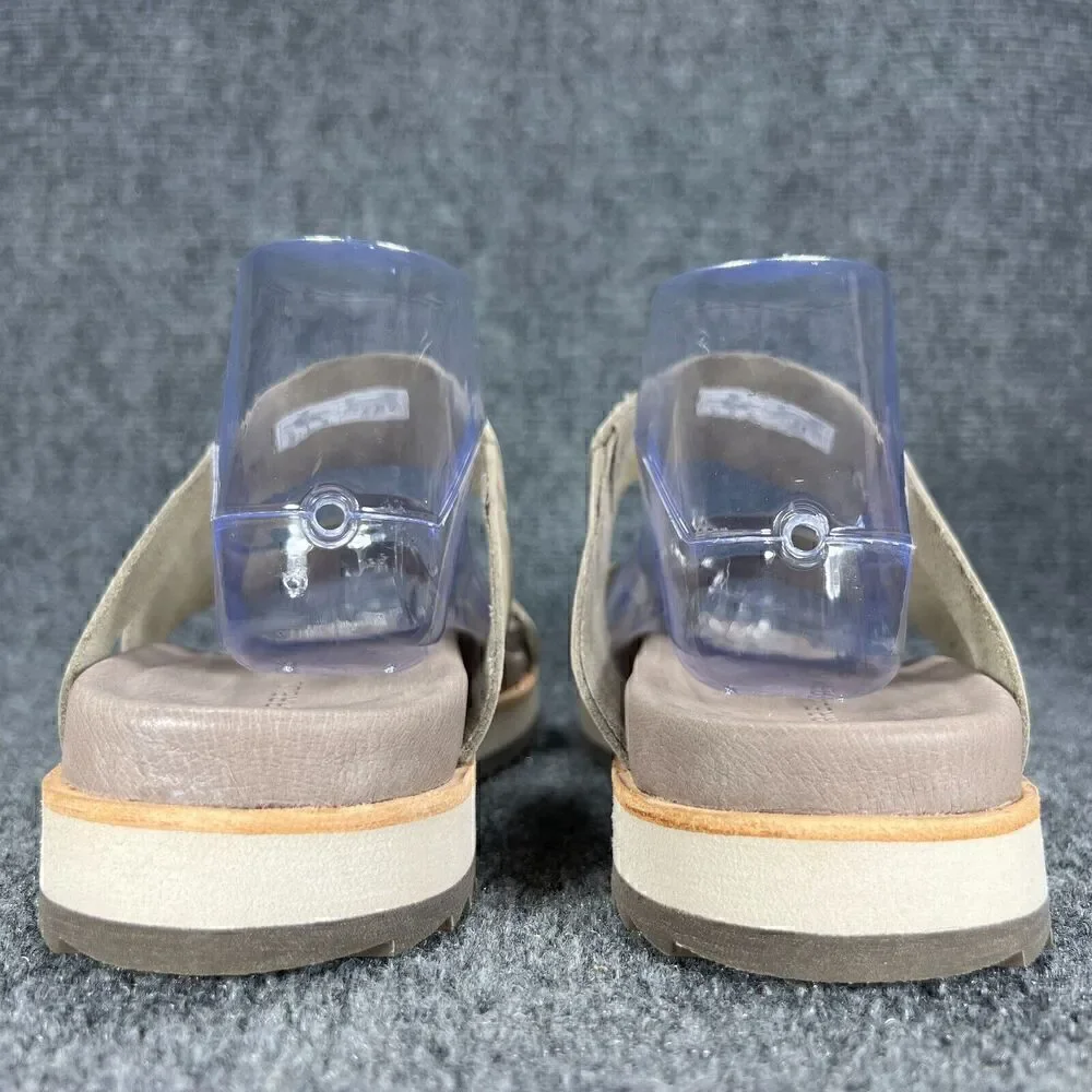 Merrell Sandals Womens 10 Juno Wrap Toe Loop Slip On Slides Taupe Moon Leather